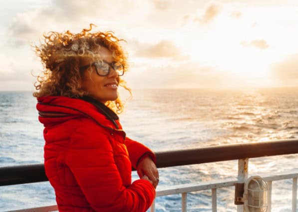 Woman on cruise boat